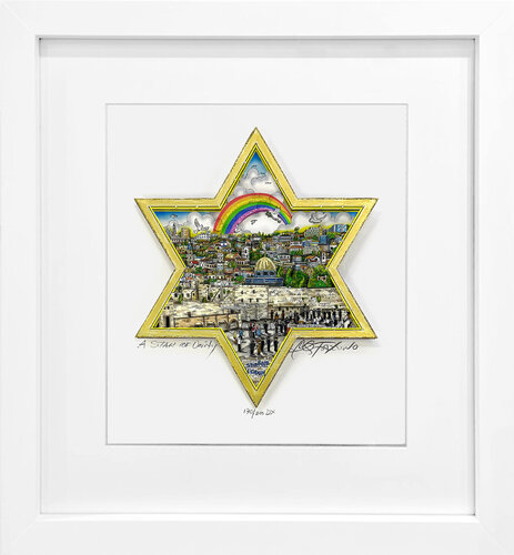A Star Of Unity, Hand Signed 3D Deluxe Edition, Edition of 200, 21x19 in. Framed di Charles Fazzino, Stampa in vendita su Singulart