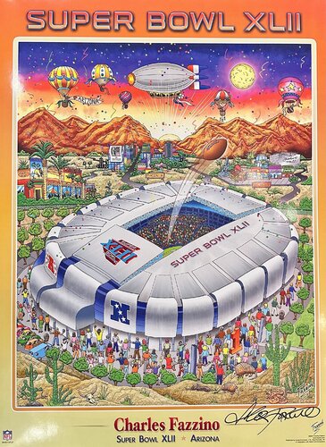 Super Bowl XLII van Charles Fazzino, Afdruk te koop op Singulart