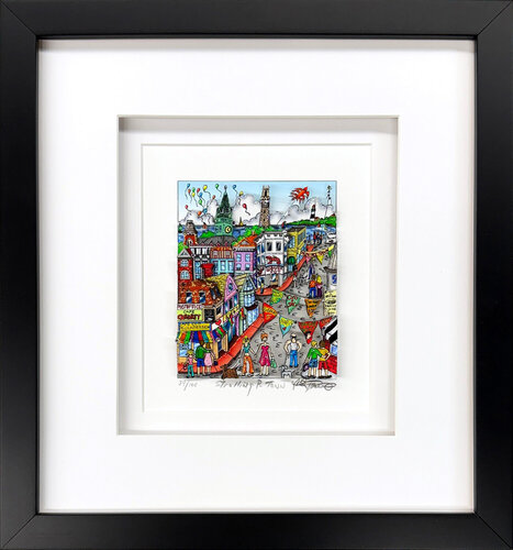 Strolling P-Town, Hand Signed 3D Mixed Media, 13 x 12.25 in. Framed von Charles Fazzino, Druck kaufen auf Singulart