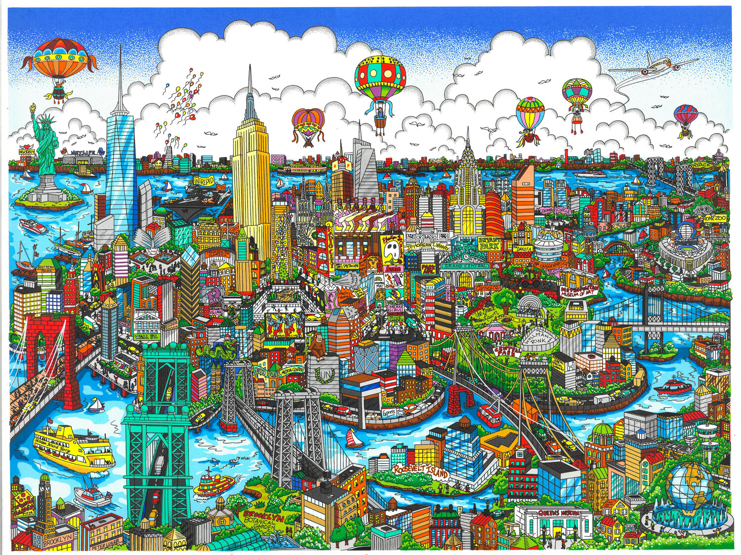 High Above New York Charles Fazzino Stampa in vendita