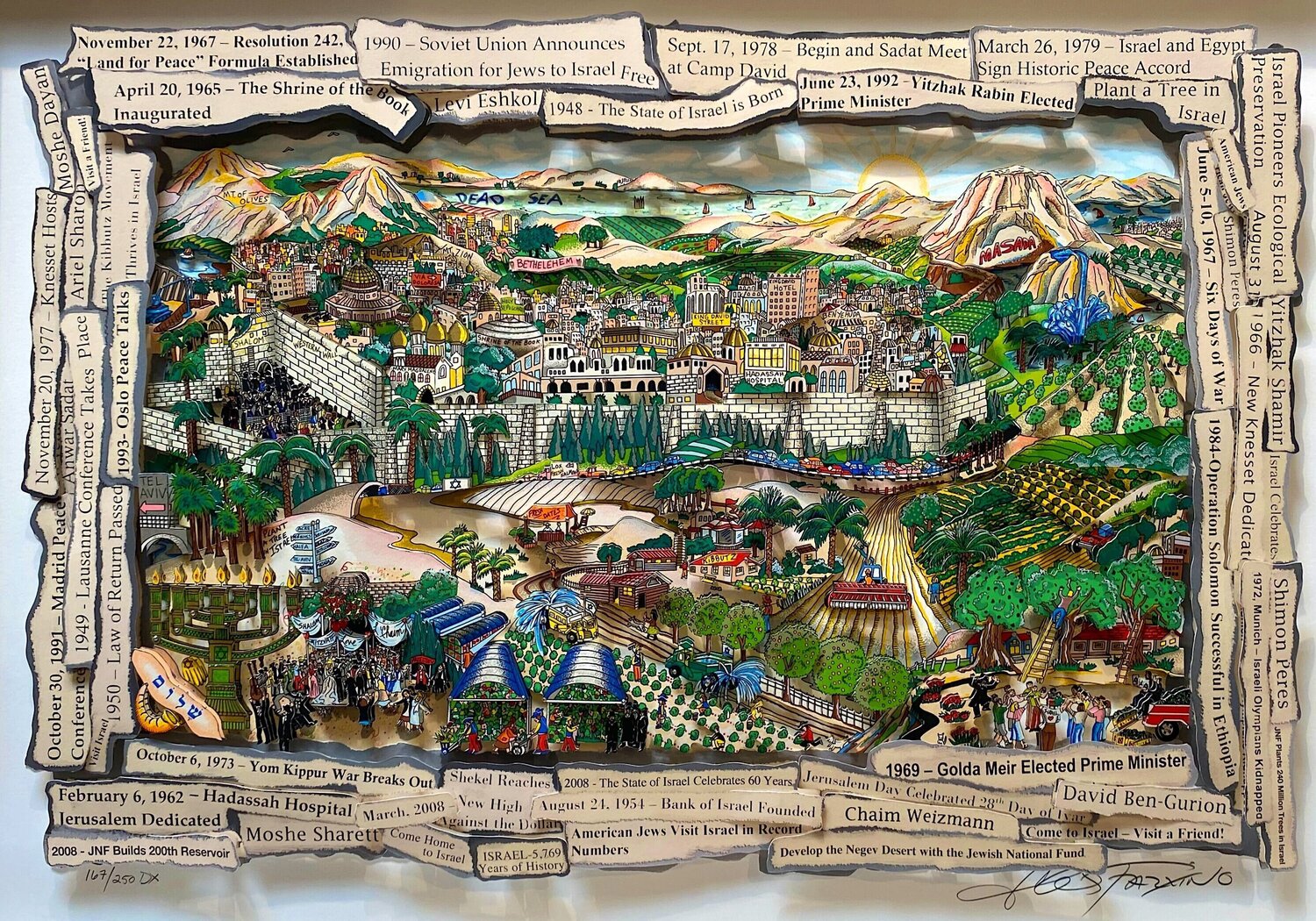 For Israel, Forever Charles Fazzino Druck zu verkaufen