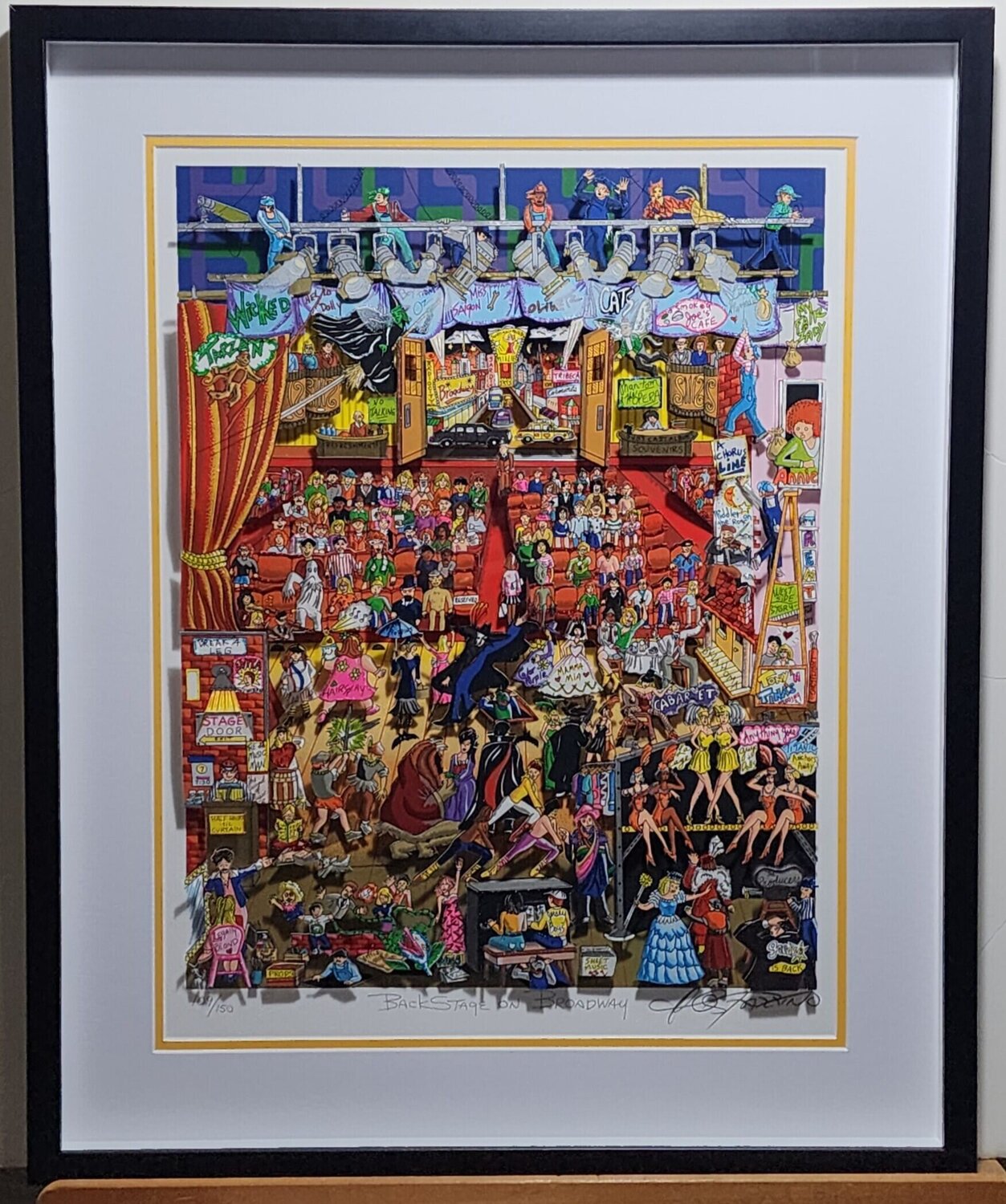 Backstage on Broadway Charles Fazzino Afdruk te koop
