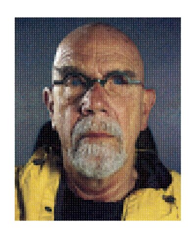 Self-Portrait (Yellow Raincoat) van Chuck Close, Afdruk te koop op Singulart
