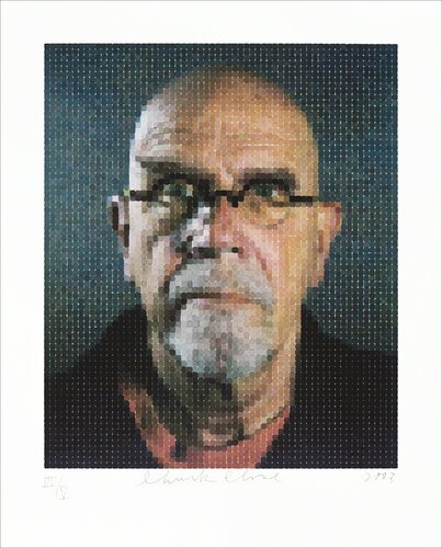 Self-Portrait (Pink T-Shirt) van Chuck Close, Afdruk te koop op Singulart