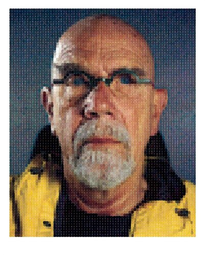 Self-Portrait (Yellow Raincoat) van Chuck Close, Afdruk te koop op Singulart