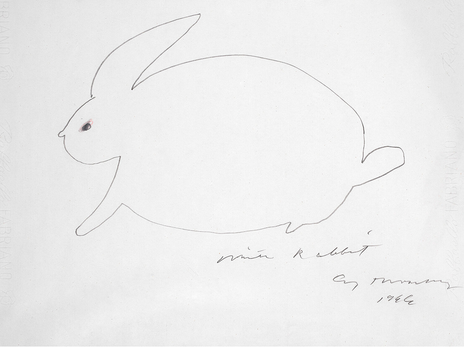 White Rabbit Cy Twombly Opera su carta in vendita