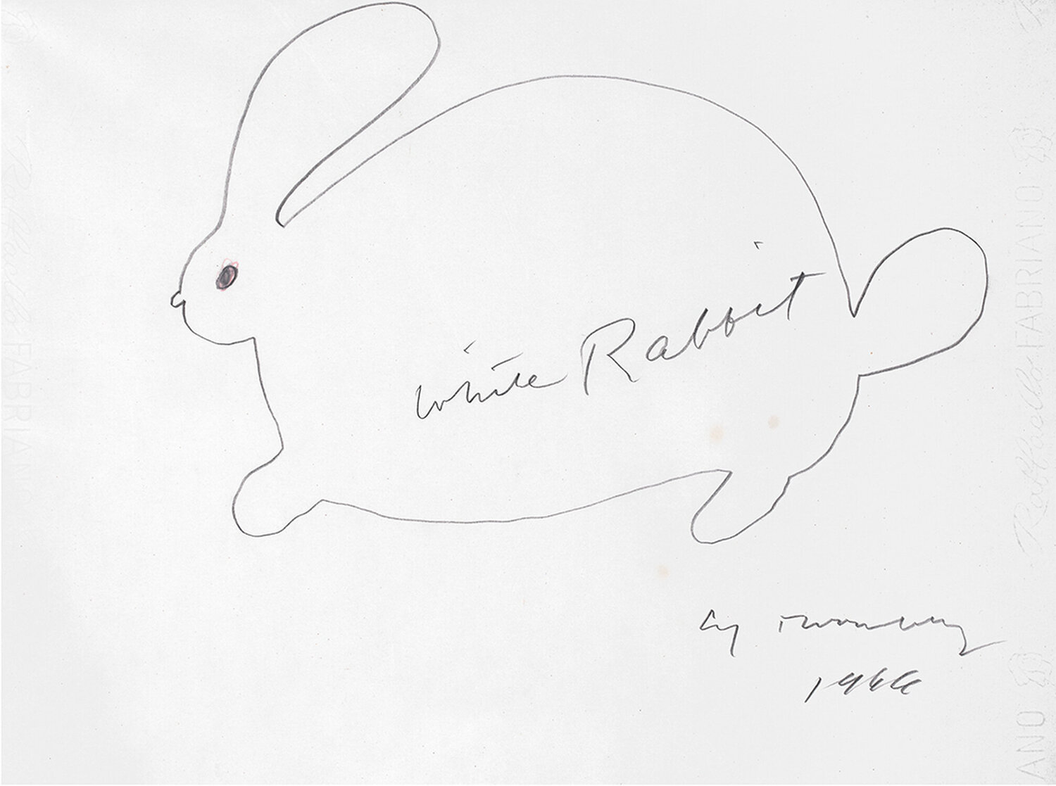 White Rabbit Cy Twombly Opera su carta in vendita