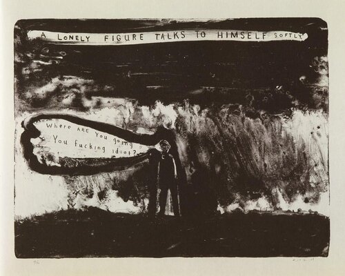 A Lonely Figure Talks to Himself Softly  di David Lynch, Stampa in vendita su Singulart