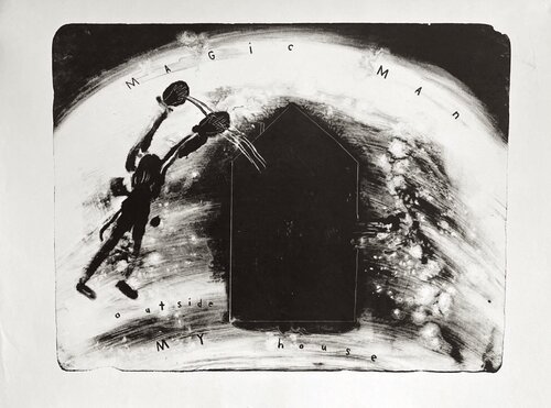 Magic man outside my house by David Lynch, Print for Sale on Singulart