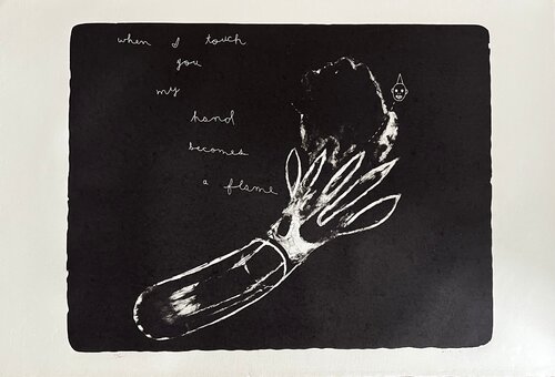 When I touch you my hand becomes a flame by David Lynch, 版画 for Sale on Singulart