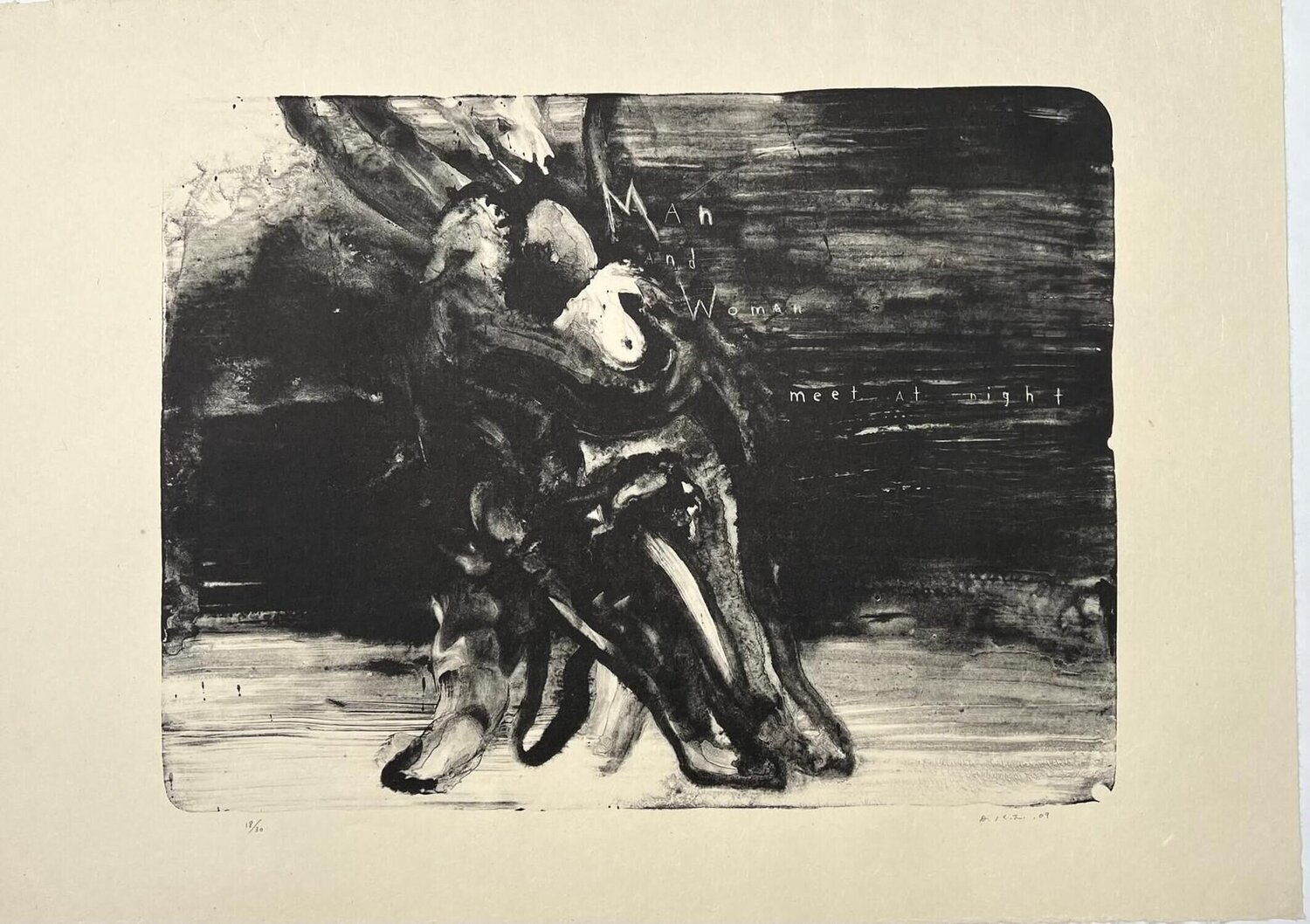 Man and Woman Meet at Night David Lynch Druck zu verkaufen