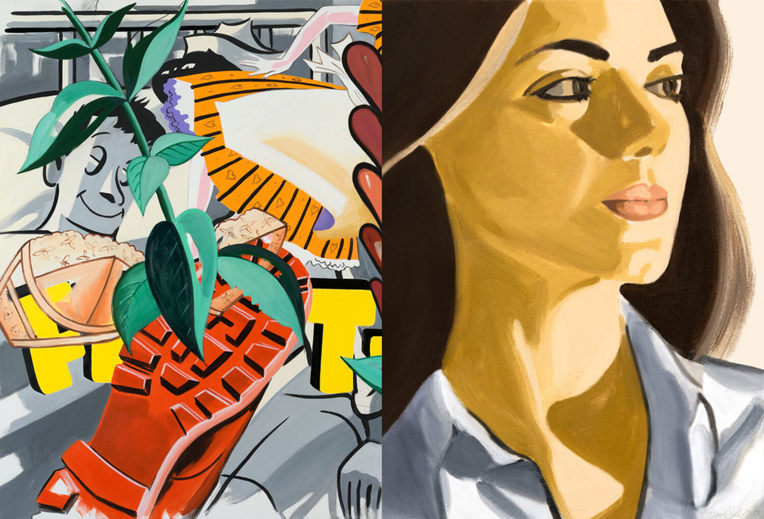 Verdiana with Hearts David Salle Stampa in vendita