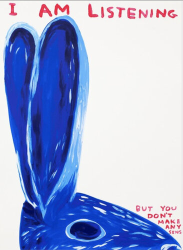 Untitled (I Am LIstening) di David Shrigley, Stampa in vendita su Singulart