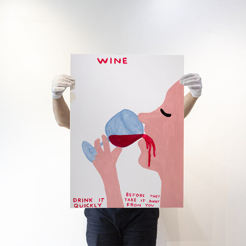 Wine, Drink It Quickly di David Shrigley, Stampa in vendita su Singulart