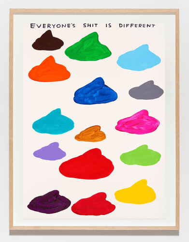 Untitled (Everyone's shit is different) di David Shrigley, Pittura in vendita su Singulart