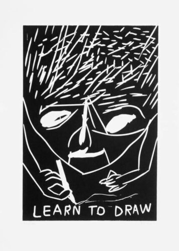 LEARN TO DRAW, Signed di David Shrigley, Stampa in vendita su Singulart