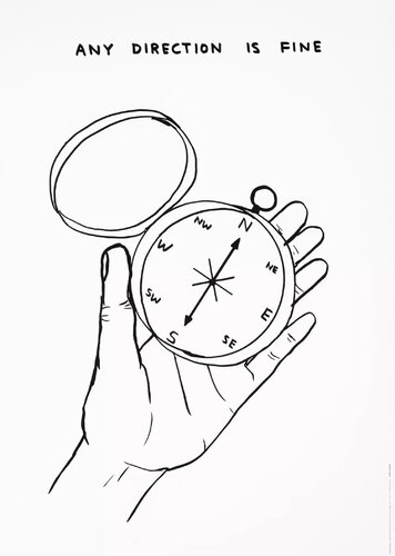ANY DIRECTION IS FINE di David Shrigley, Stampa in vendita su Singulart