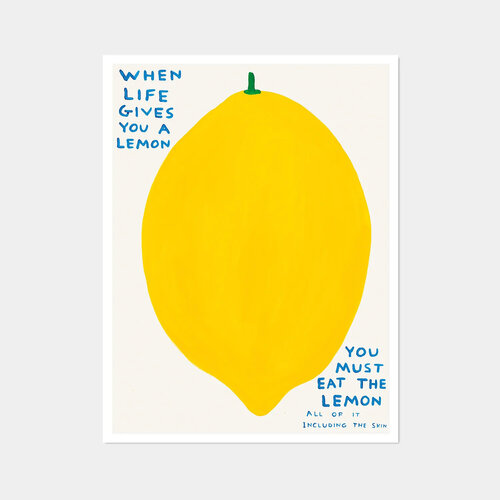 WHEN LIFE GIVES YOU A LEMON di David Shrigley, Stampa in vendita su Singulart