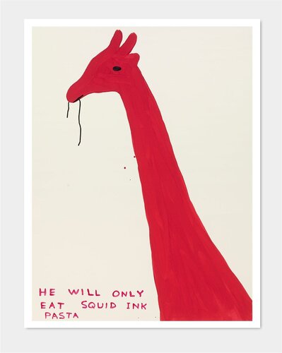 He Will Only Eat Squid Ink Pasta van David Shrigley, Afdruk te koop op Singulart
