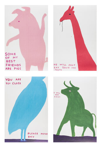Animal Series (set of four) van David Shrigley, Afdruk te koop op Singulart