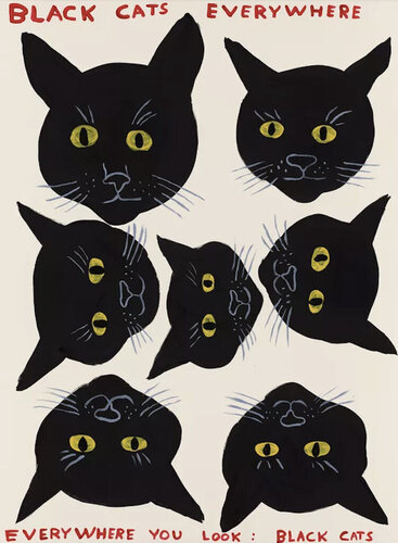 Black Cats di David Shrigley, Stampa in vendita su Singulart