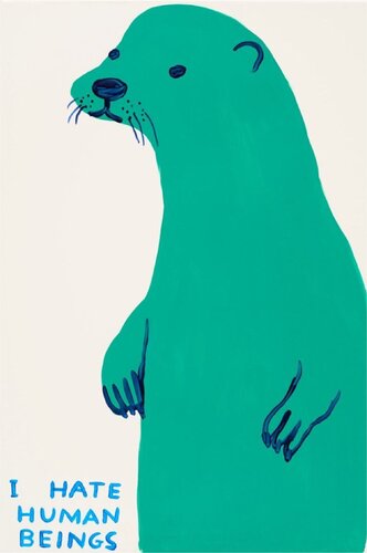 Untitled ( I Hate Human Beings) Otter di David Shrigley, Stampa in vendita su Singulart