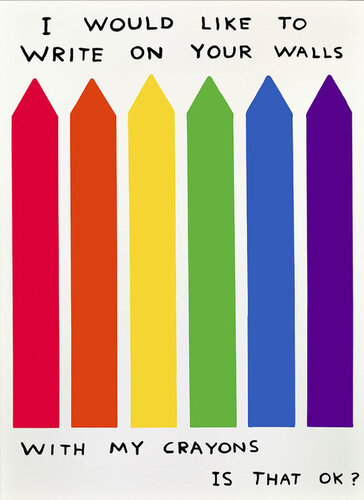 Untitled (I would like to write on your walls with my crayons, is that OK?) van David Shrigley, Afdruk te koop op Singulart