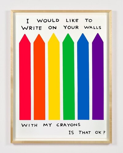 I Would Like To Write On Your Wall With My Crayons Is That OK? par David Shrigley, Édition en vente sur Singulart