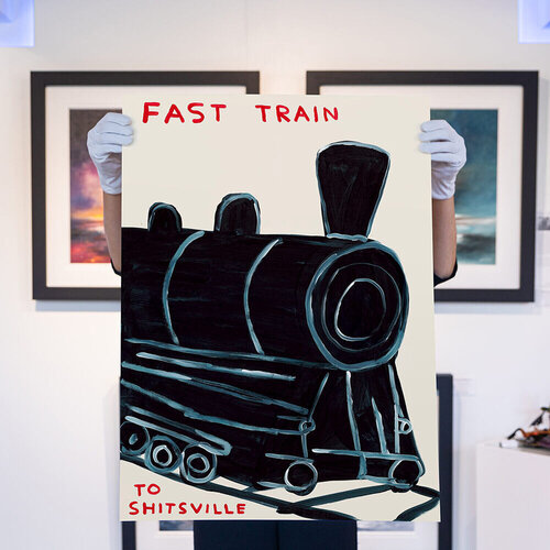 Untitled (Fast train to Shitsville) par David Shrigley, Édition en vente sur Singulart