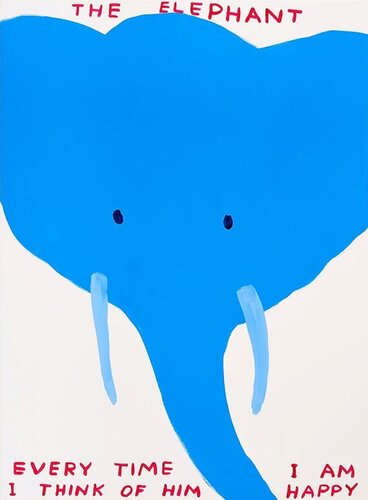 David Shrigley The Elephant, Every Time I Think of Him I Am Happy van David Shrigley, Afdruk te koop op Singulart
