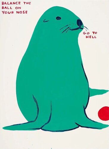 David Shrigley Balance the Ball on Your Nose von David Shrigley, Druck kaufen auf Singulart