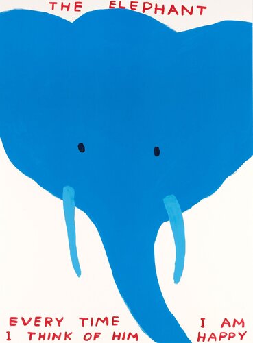 The Elephant, Everytime I Think of Him I Am Happy di David Shrigley, Stampa in vendita su Singulart
