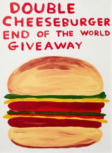 Double Cheeseburger: End of the World Giveaway di David Shrigley, Stampa in vendita su Singulart