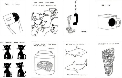 The Untitled Black and White Series (complete set of 8) par David Shrigley, Édition en vente sur Singulart