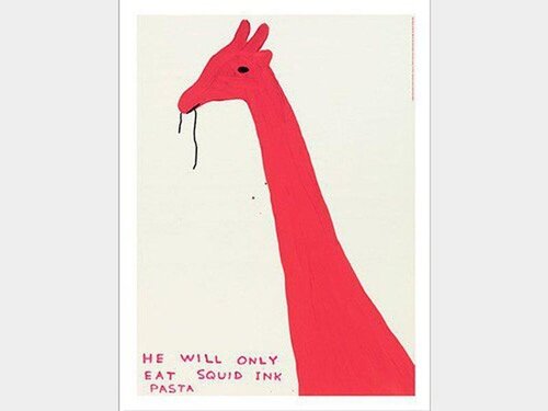 He Will Only Eat Squid Ink Pasta by David Shrigley, 版畫 for Sale on Singulart