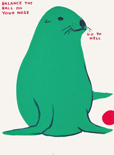 Balance The Ball On Your Nose von David Shrigley, Druck kaufen auf Singulart