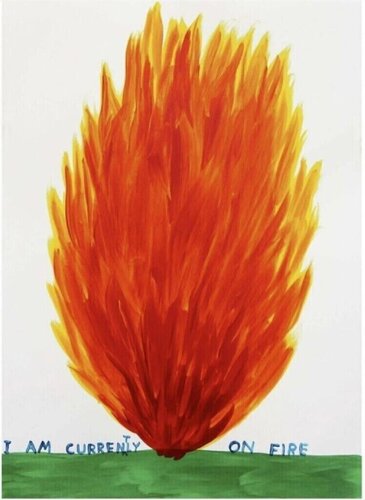 I Am Currently On Fire by David Shrigley, Painting for Sale on Singulart