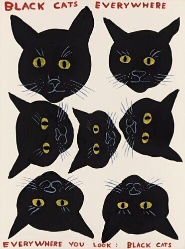 Black Cats Everywhere by David Shrigley, Print for Sale on Singulart