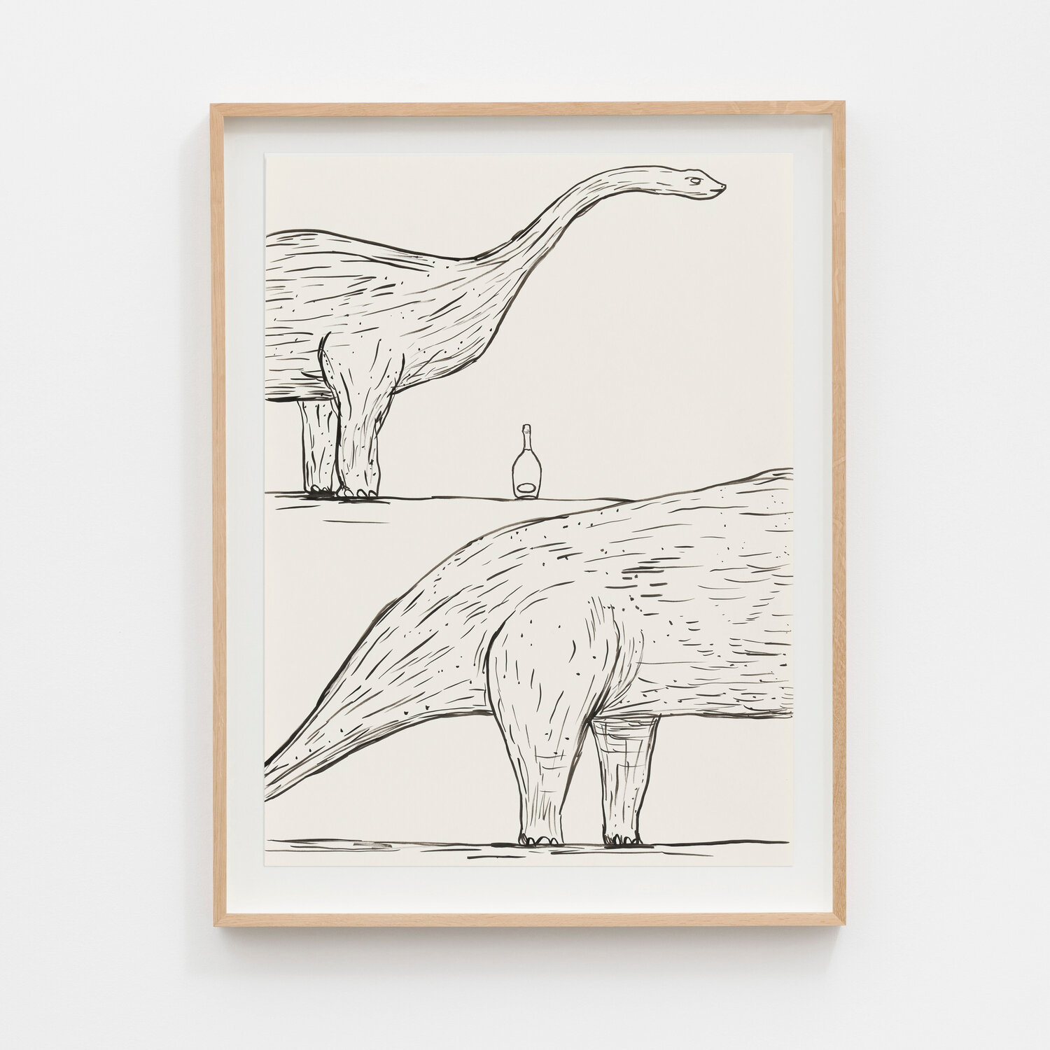 Untitled (Dinosaurs and wine) David Shrigley Originalgemälde zu verkaufen