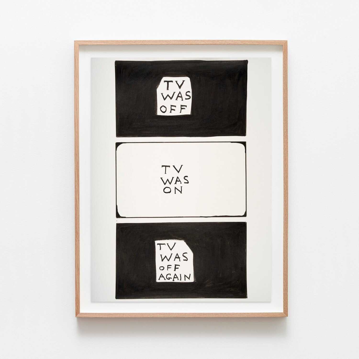 Untitled (TV Was Off) David Shrigley Dipinto originale in vendita