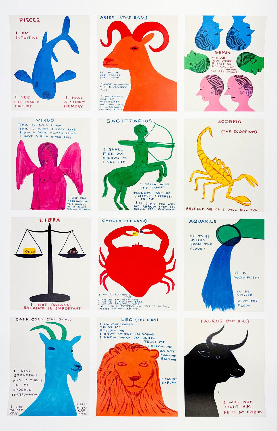 Signs of the Zodiac David Shrigley Druck zu verkaufen