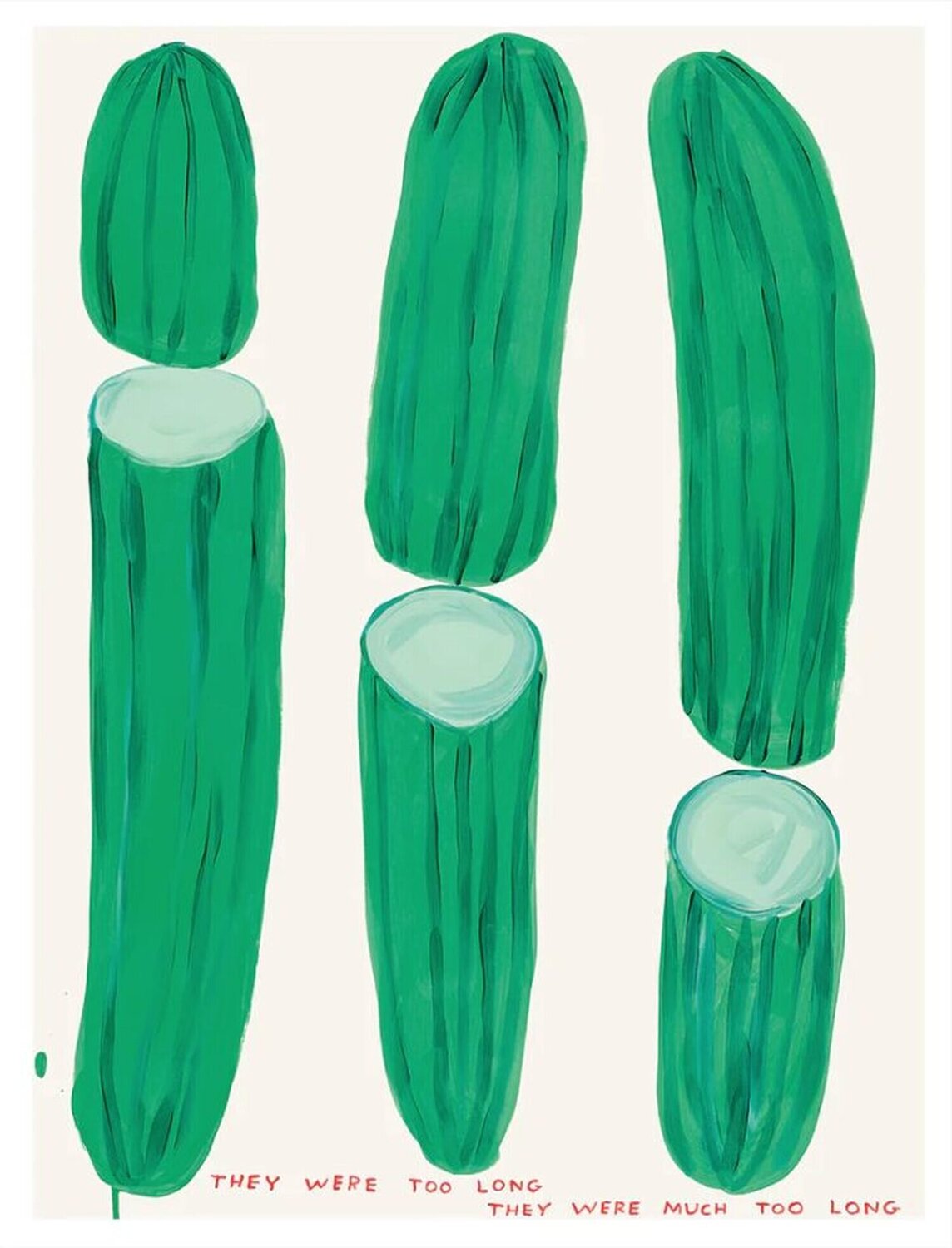 They Were Too Long - Cucumber David Shrigley Stampa in vendita