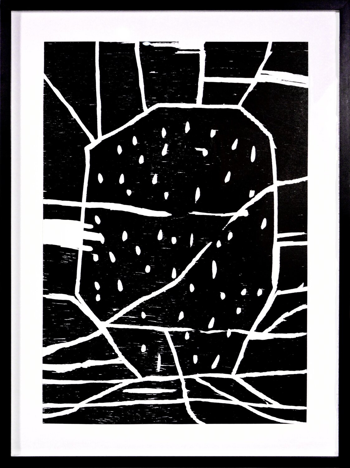 David Shrigley, Structure with Dots, Woodcut, 2005 David Shrigley Stampa in vendita