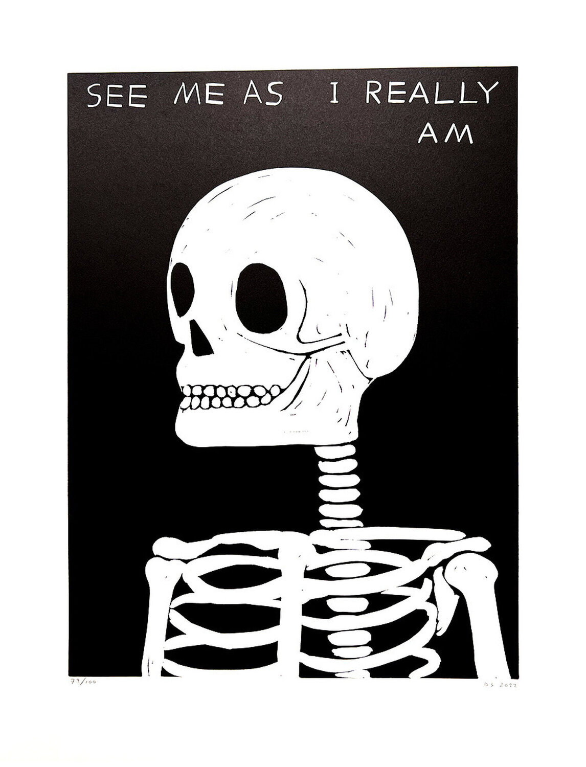 SEE ME AS I REALLY AM, Linocut David Shrigley Druck zu verkaufen