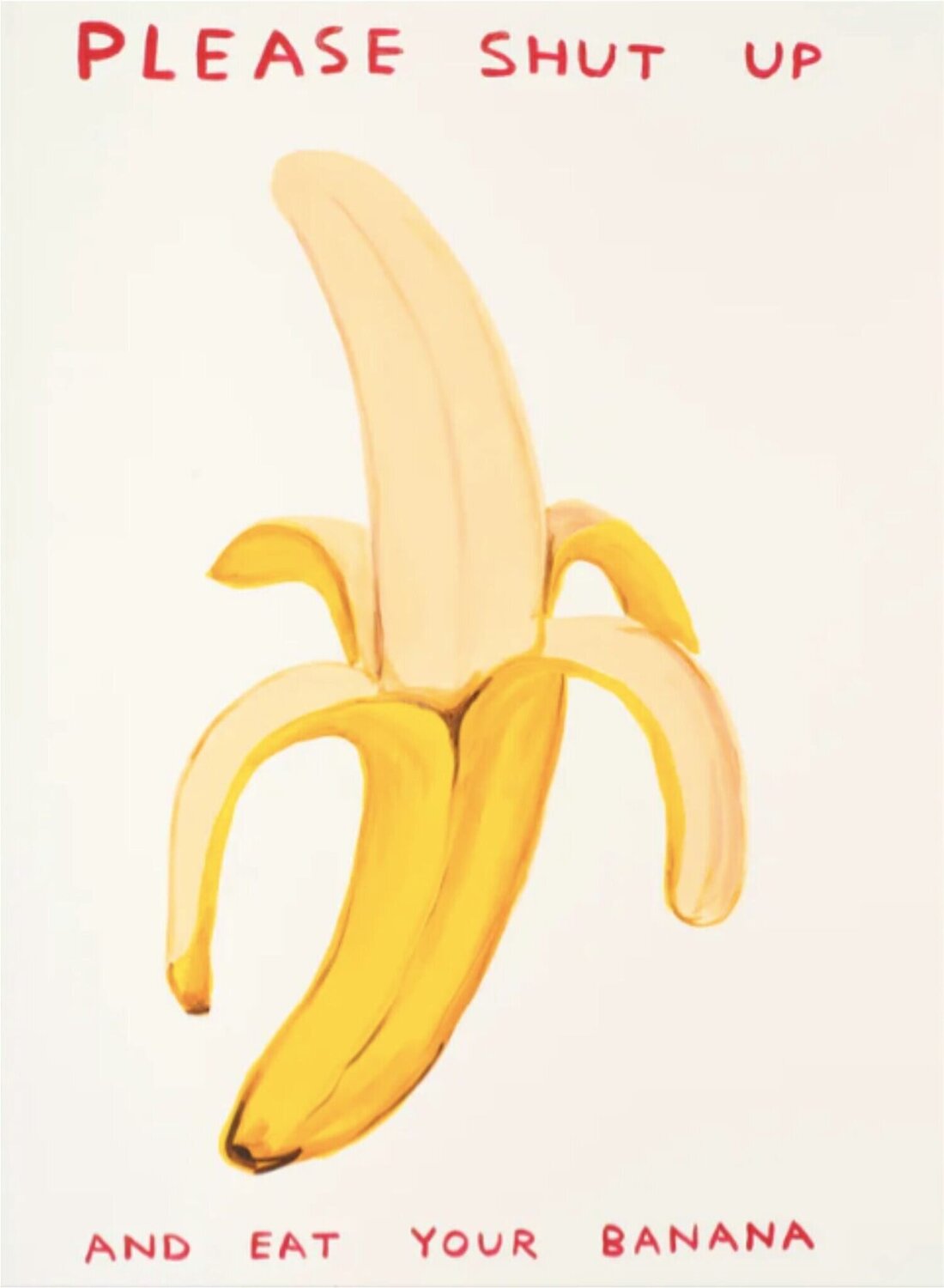 Please Shut Up (Banana) David Shrigley Afdruk te koop