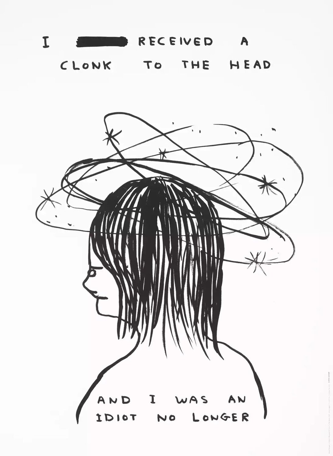 I RECEIVED A CLONK TO MY HEAD David Shrigley Stampa in vendita