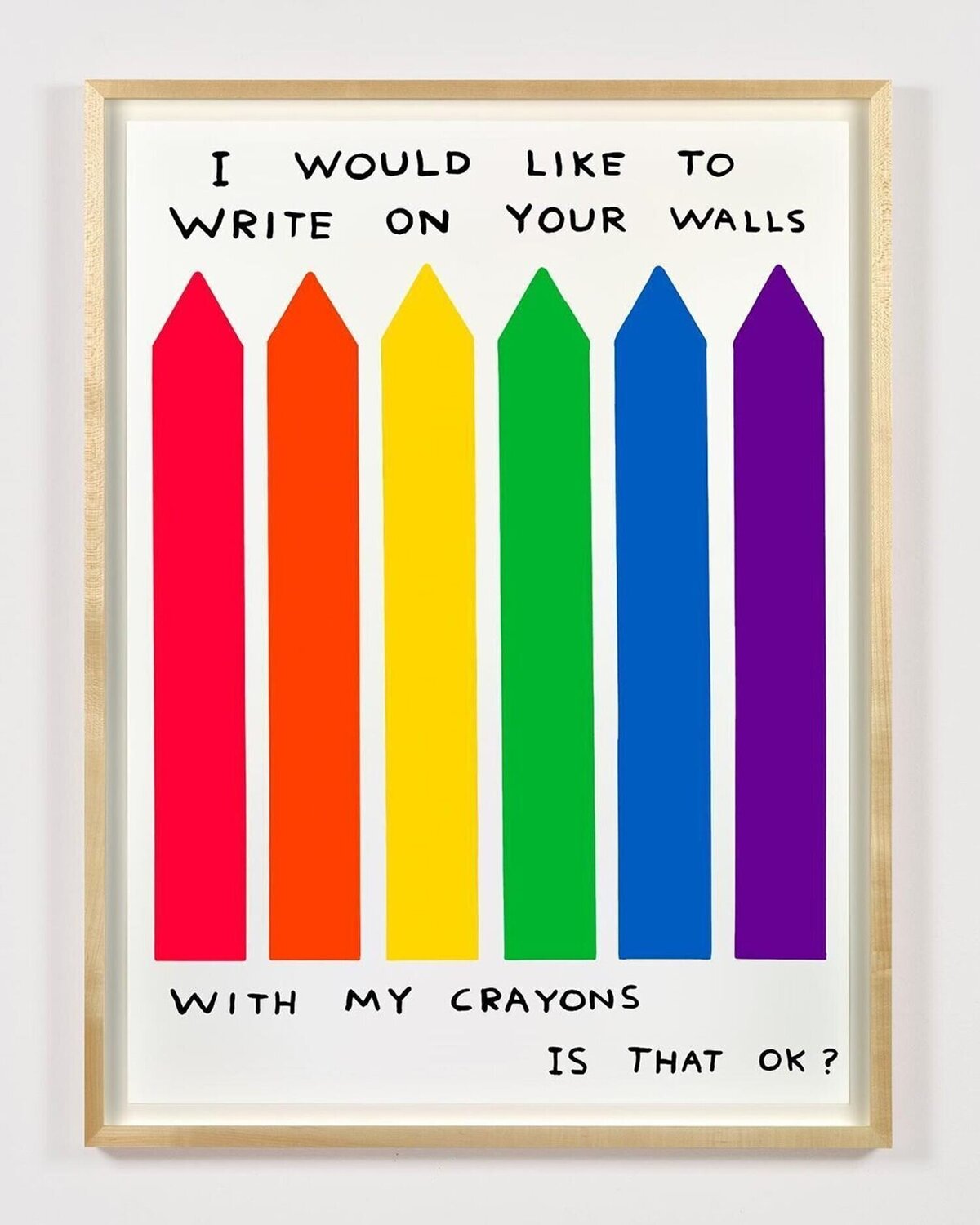 I Would Like To Write On Your Wall With My Crayons Is That OK? David Shrigley Druck zu verkaufen