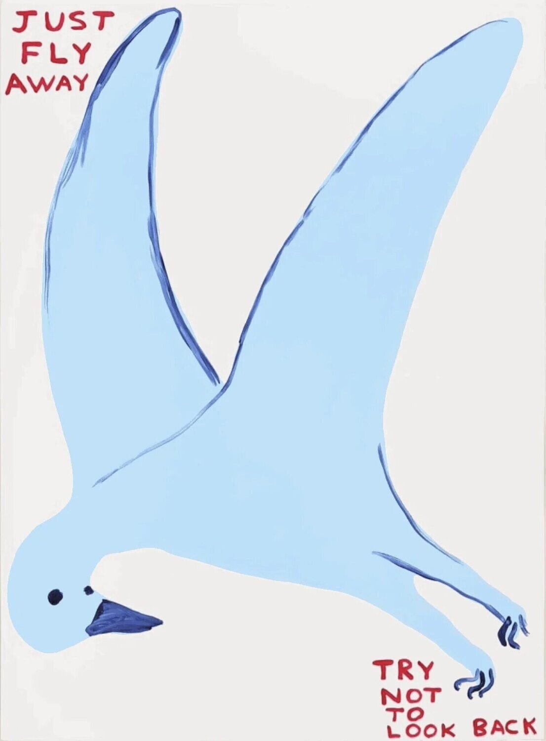 Fly Away, Try Not To Look Back David Shrigley Stampa in vendita