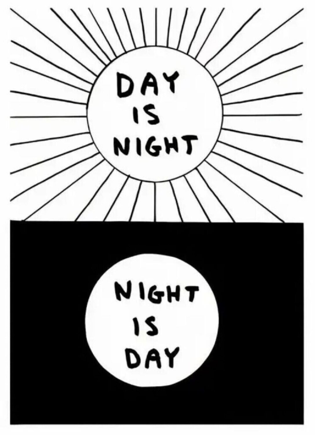 Day Is Night David Shrigley Stampa in vendita