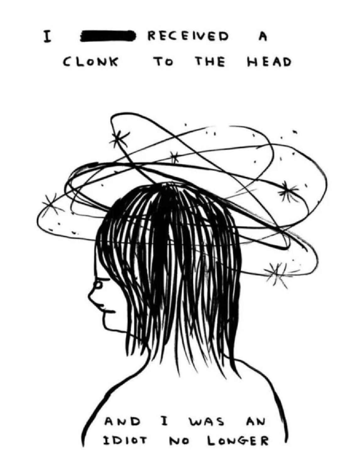 I received a clonk to the head David Shrigley Stampa in vendita
